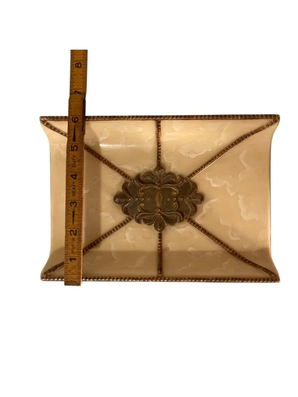 Croscill Romanza Guest Towel Holder Or Vanity Tray Hand-Painted Faux Marble